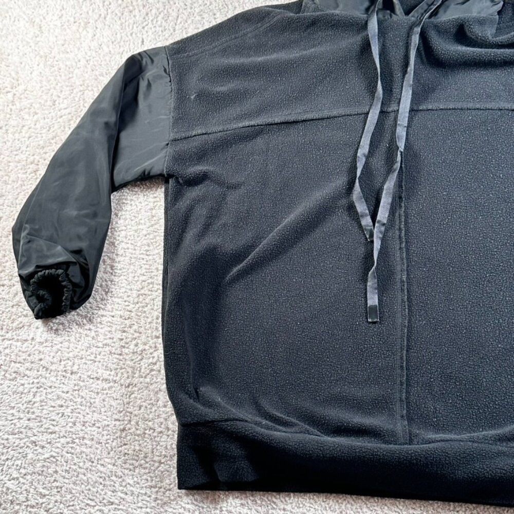 Alo Yoga Sweater Black Mixed Media Oversized Pullover Womens Medium Comfy Lounge - Picture 6 of 11